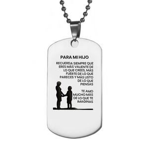 Collar de Chapa con Dedicatoria (Para mi hijo)